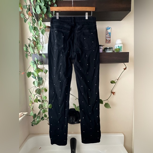 Gap High Rise Rhinestone Cheeky Straight Jeans - Picture 4 of 6